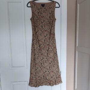 Ann Taylor Black Tan Sleeveless Sheath Dress